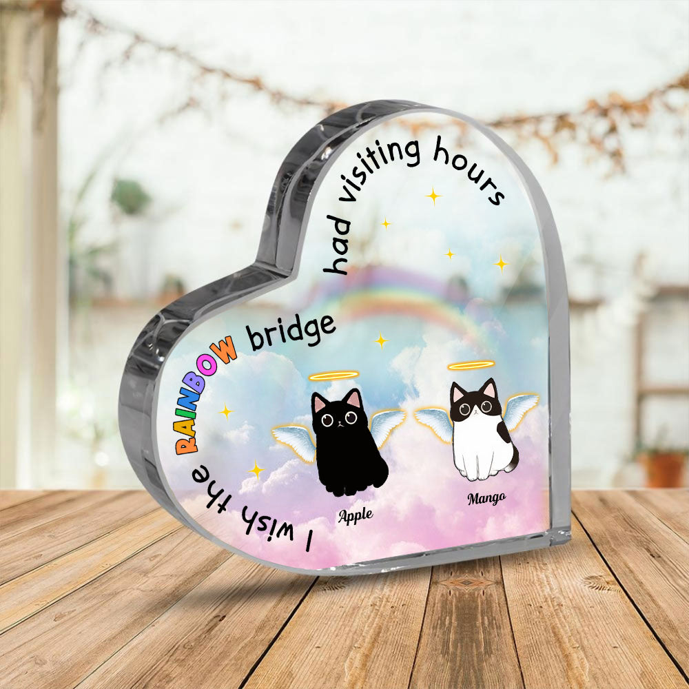 The Rainbow Bridge Had Visiting Hours - Cat Memorial Gift - Heart Acrylic Plaque  - Heart Acrylic Plaque ChiThuy