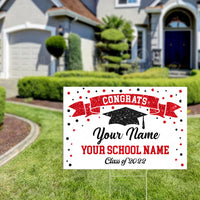 Thumbnail for Glitter Ribbon Graduation Lawn Sign With Stake, Yard Sign