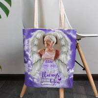 Thumbnail for Personalized Memorial Upload Photo Wings, A Big Piece Of My Heart Lives In Heaven Custom Tote Bag