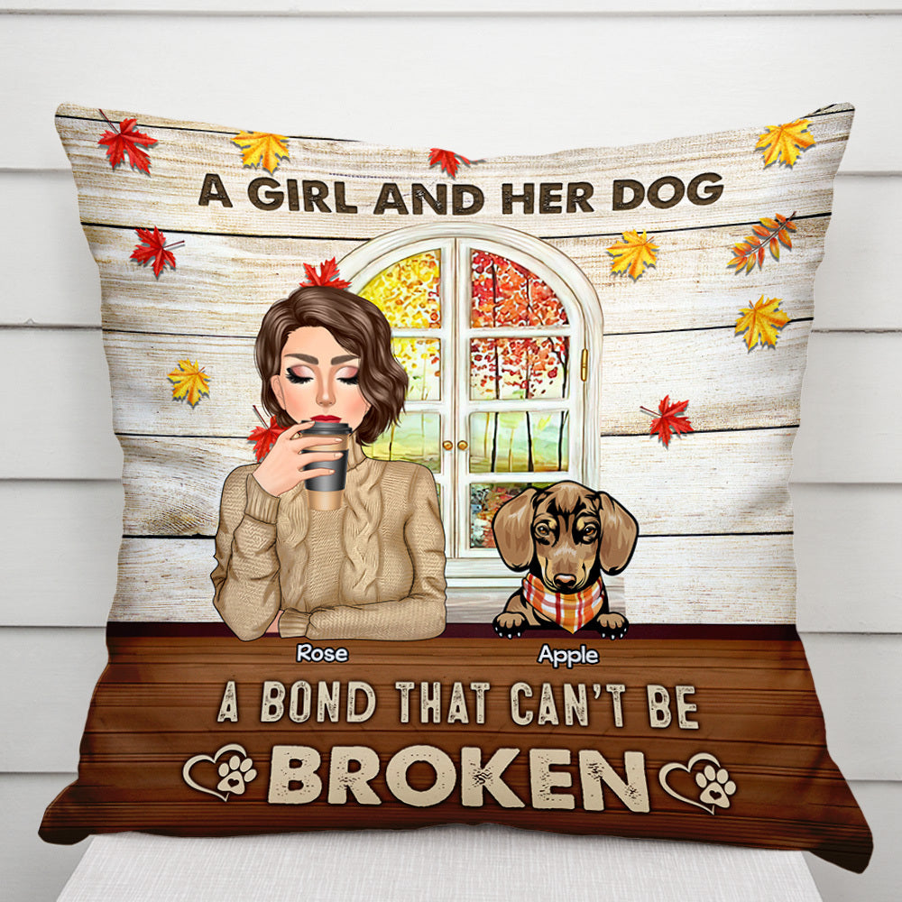 A Girl Her Dogs A Bond Custom Pillow, DIY Gift For Dog Lovers CT-YEN