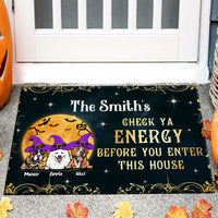 Thumbnail for Personalized Dog Mom Check Ya Energy Halloween Doormat, Dog Lover Gift CHI-THUY