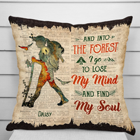 Thumbnail for Personalized Into The Forest I Go Pillow, Gift For Camping Lover