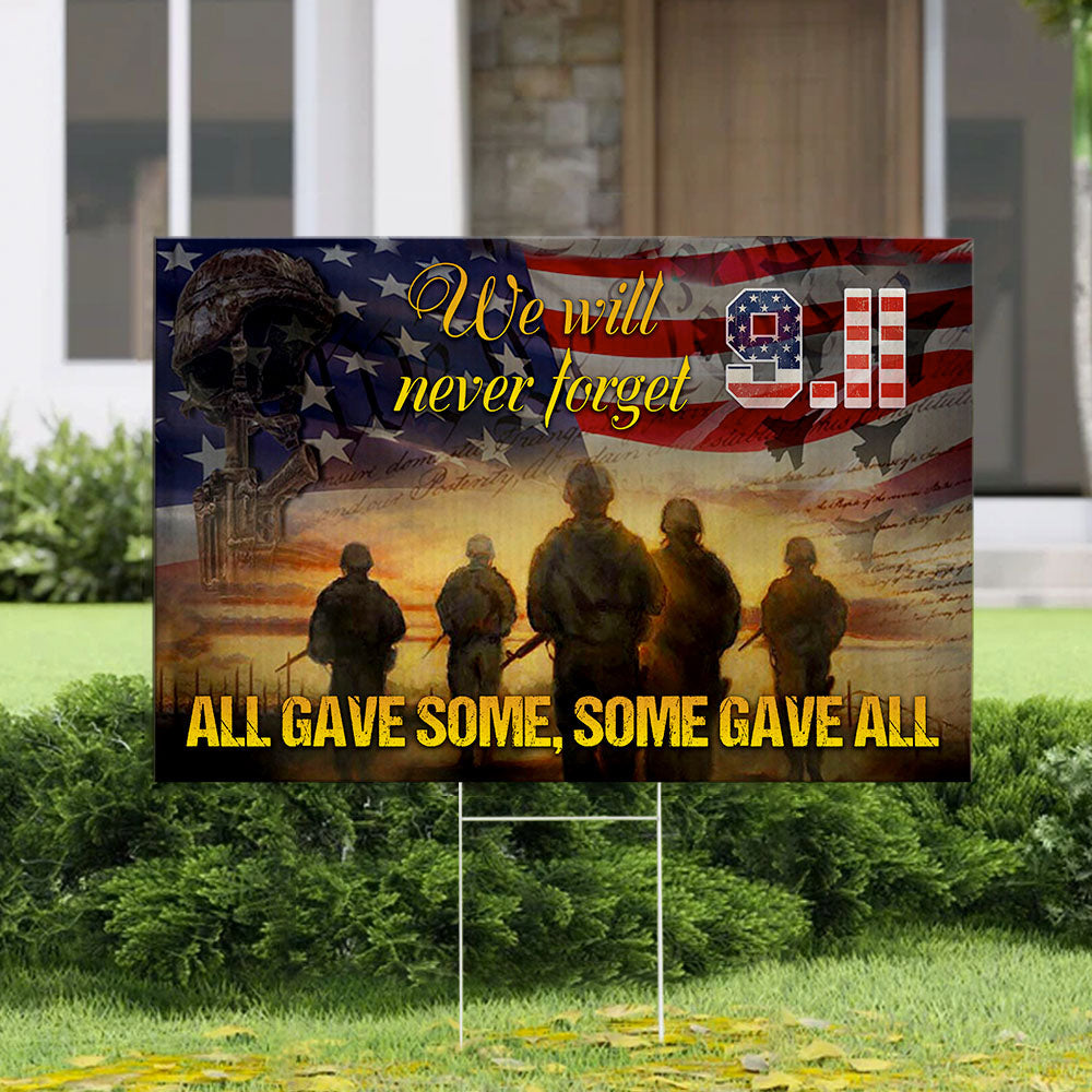 All Gave Some, Some Gave All Veteran Lawn Sign, 4th Of July Decoration