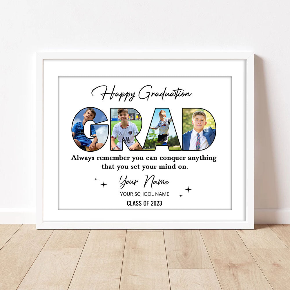 Custom Happy Graduation Photo Picture Frame, Graduation Gift