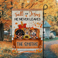 Thumbnail for Fall For Jesus Dog Pumpkin Garden Flag, Autumn Decor Huyen-Thuy