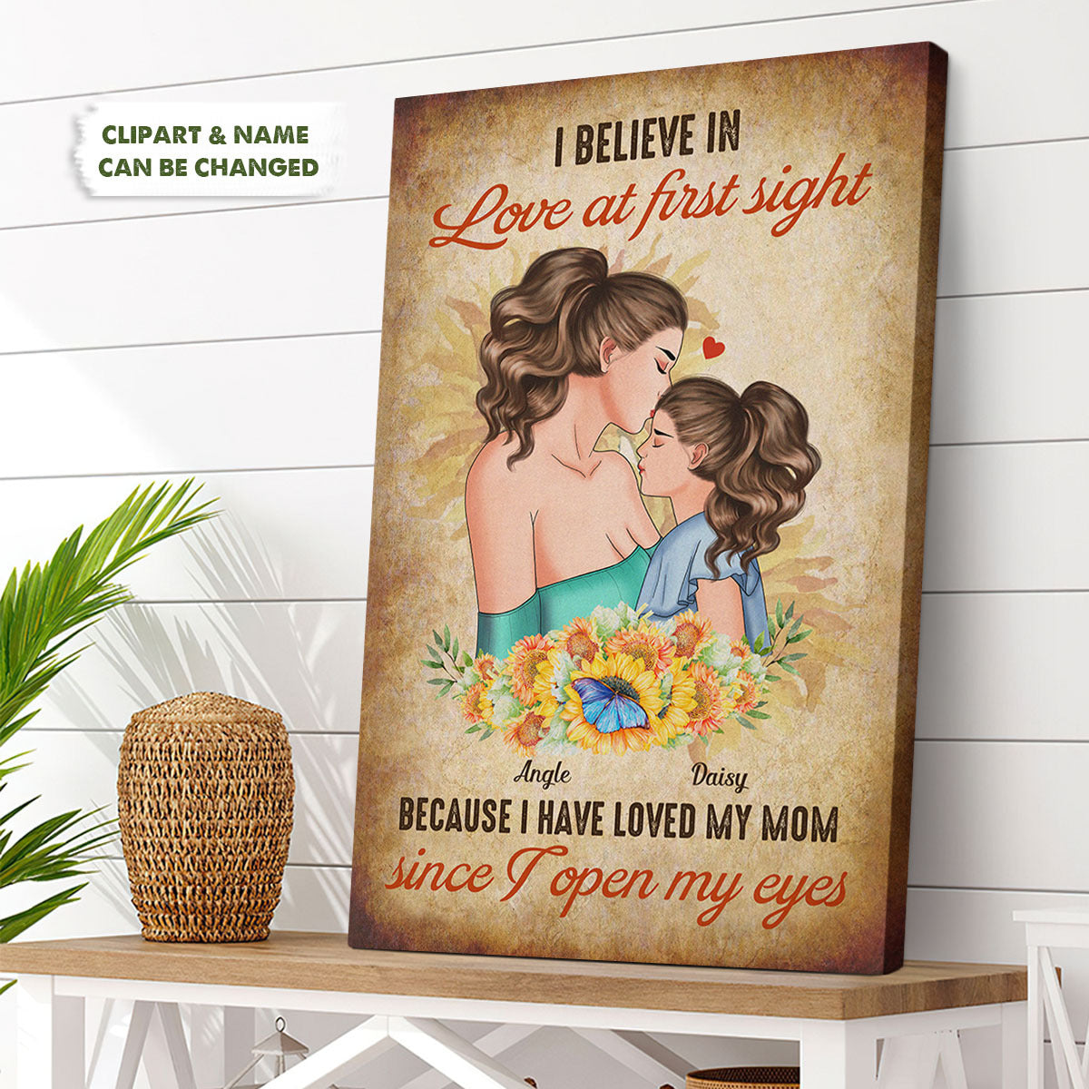 I Believe In Love Daughter & Mom Canvas Wall Art