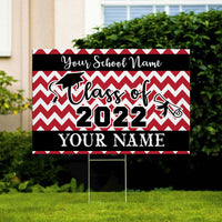 Thumbnail for Chevron Design Graduation Lawn Sign With Stake, Photo Yard Sign