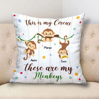 Thumbnail for Personalized This Is My Circus Kids Monkey Grandma Pillow, Gift For Mom Grandma