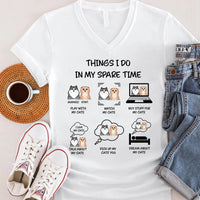 Thumbnail for Things I Do In My Spare Time Personalized Shirt, Gift For Cat Lovers