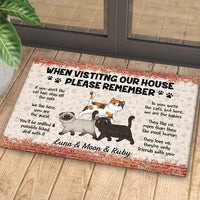 Thumbnail for Personalized Cat When Visiting Our House Please Remember House Doormat AB