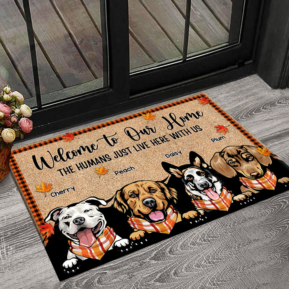 Personalized Welcome To Dog's House Doormat Fall Vibe, Dog Lover Gift CHI-YEN