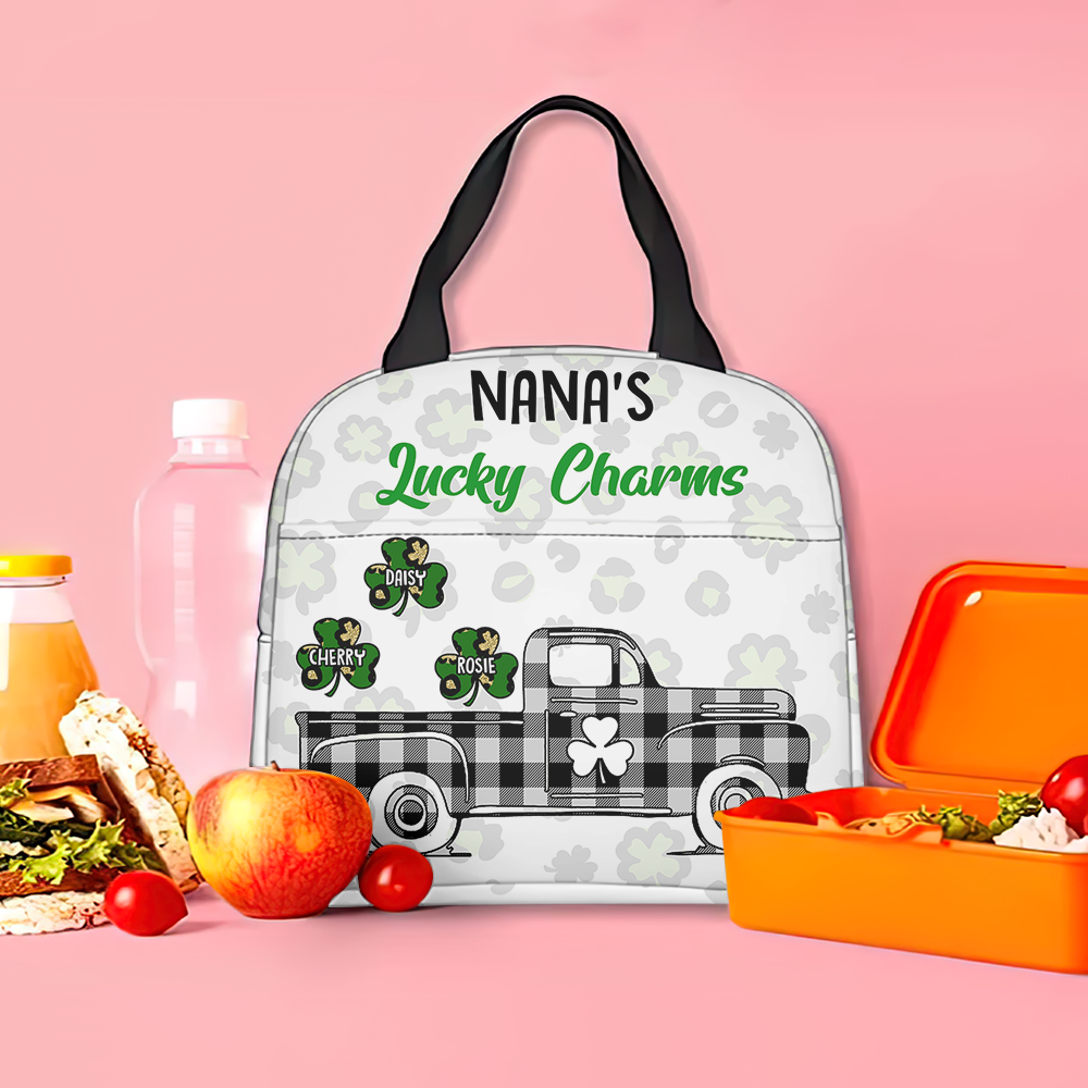 Personalized Kids Grandma Lucky Charms Irish Lunch Bag, Gift For Patrick's Day AI