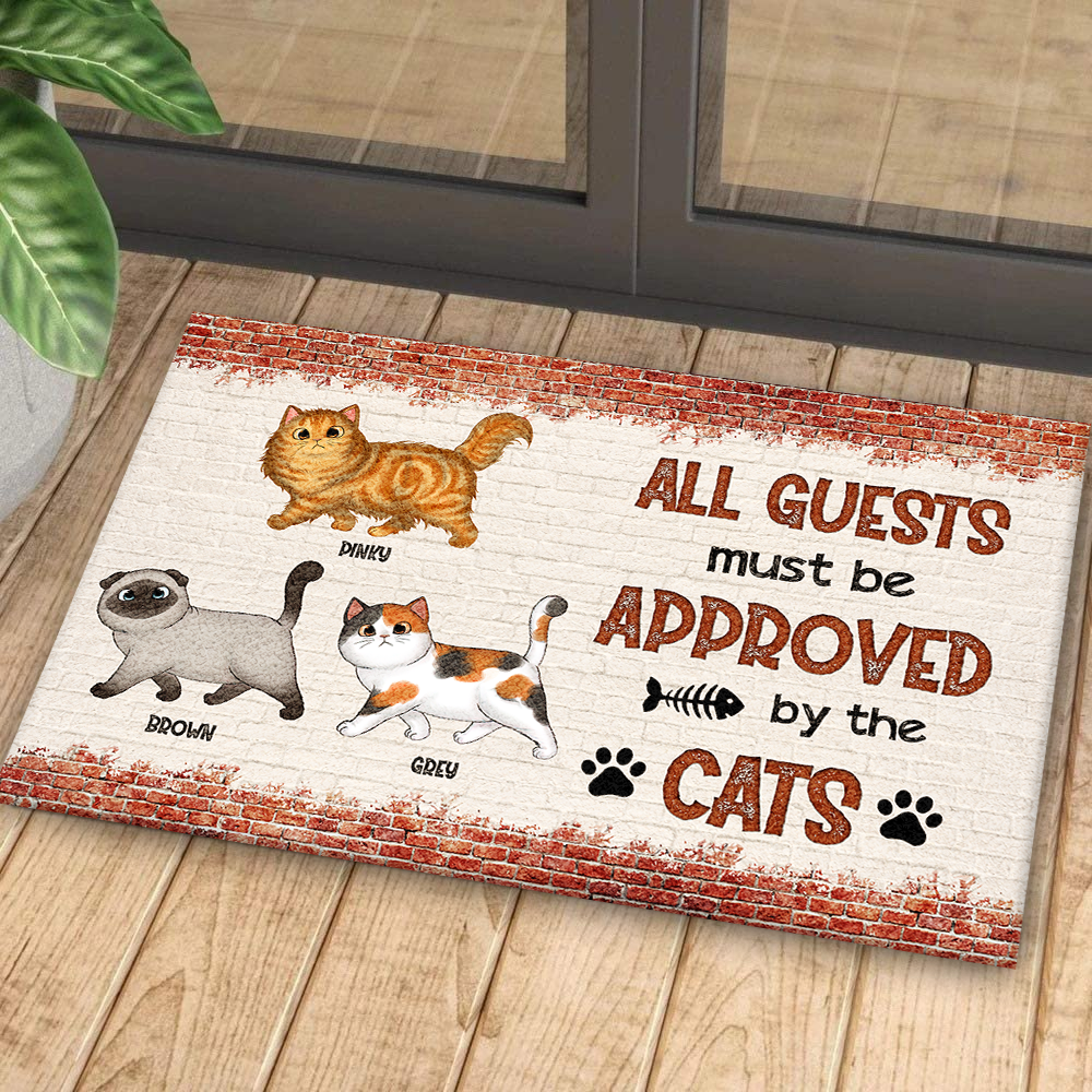 Personalized All Guests Be Approved By Cats House Doormat, Decor Gift For Cat Lover CHI-THUY