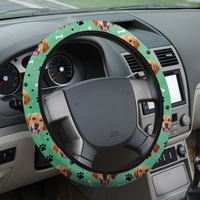 Thumbnail for Custom Face With Paws Dog Cat Car Steering Wheel Cover, Pet Lover Gift