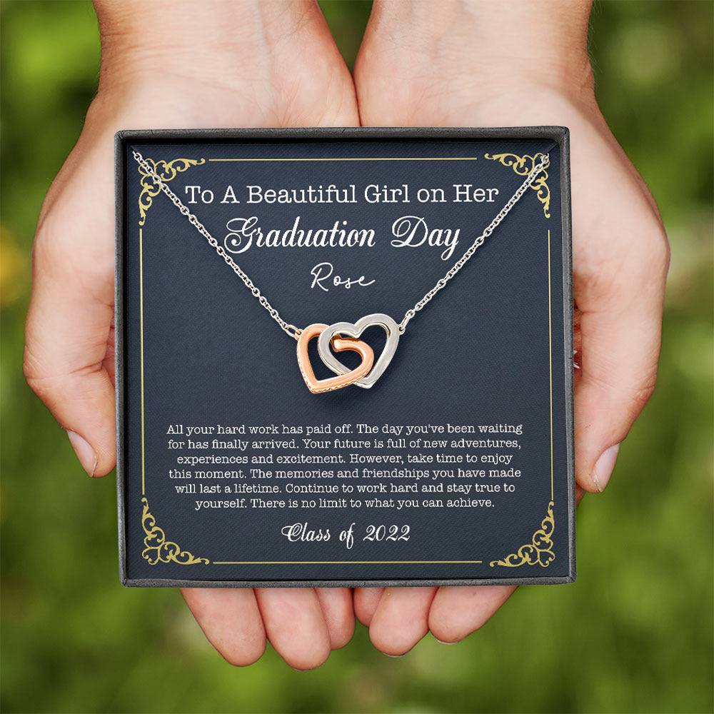 To A Beautiful Girl on Her Graduation Day Message Card Necklace