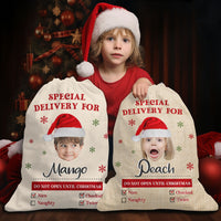 Thumbnail for Personalized Santa Sack - Christmas Gift For Family - Gunny Pattern Face Photo