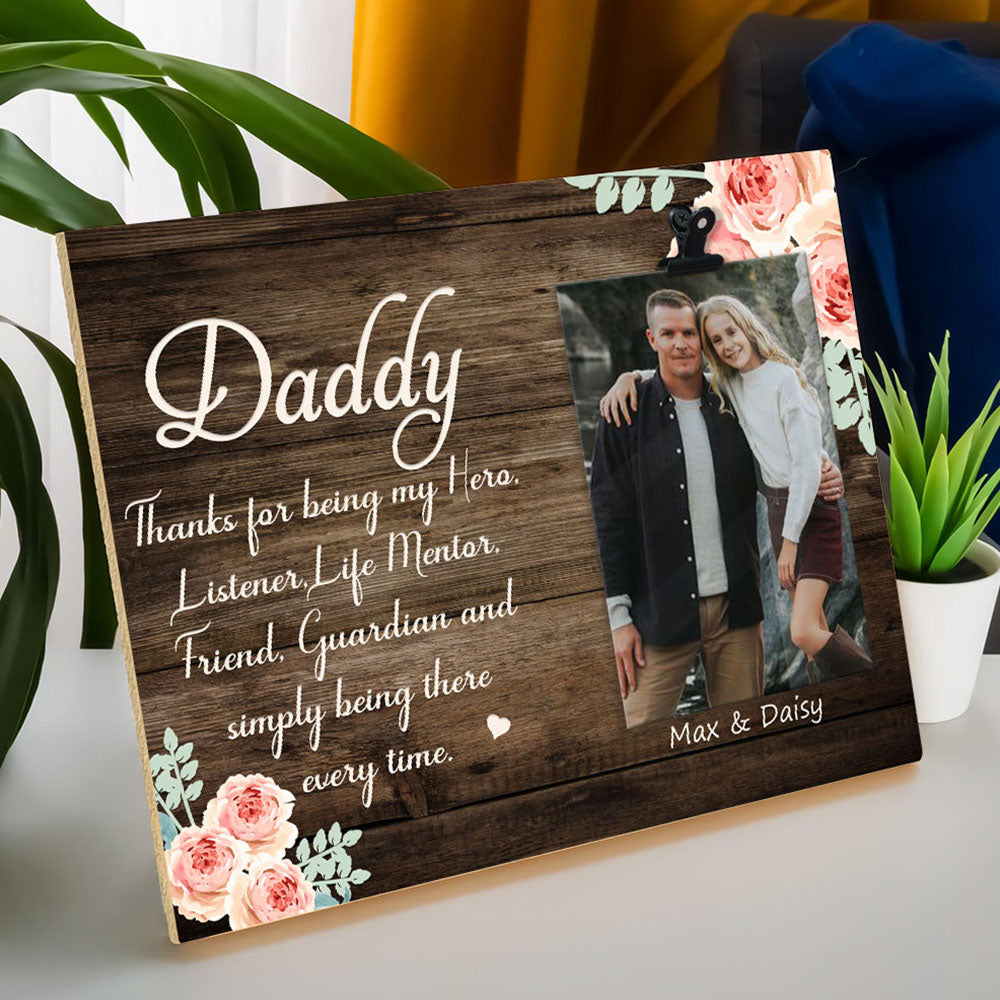 Daddy Thanks For Being My Hero Photo Clip Frame