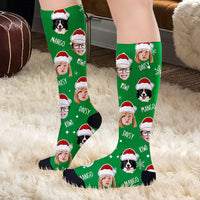 Thumbnail for Custom Face Cutout Photo Christmas Socks, Christmas Gift JonxiFon