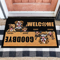 Thumbnail for Custom Welcome Goodbye Dog Doormat, DIY Home Decor Huyen-Thuy