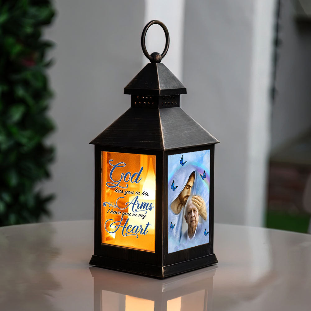 Colorful Background Upload Photo God Has You In His Arms Memorial Lantern II, Memorial Gift JonxiFon