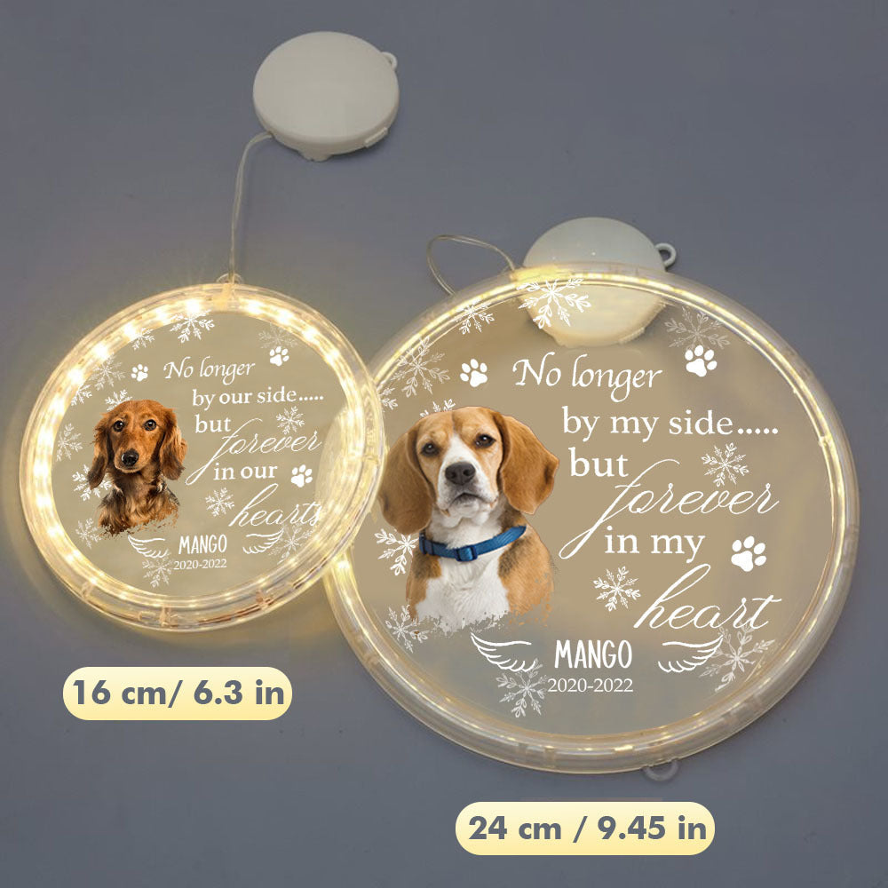 Personalized Led Acrylic Ornament - Memorial Gift For Pet Lovers - No Longer By My Side Pet Photo