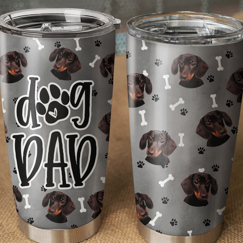 Dog Mom Dog Dad Photo Upload Tumbler, DIY Gift For Pet Lovers