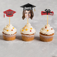 Thumbnail for Custom Combo Face Photo With Name Graduation Cupcake Toppers, Graduation Party Decorations