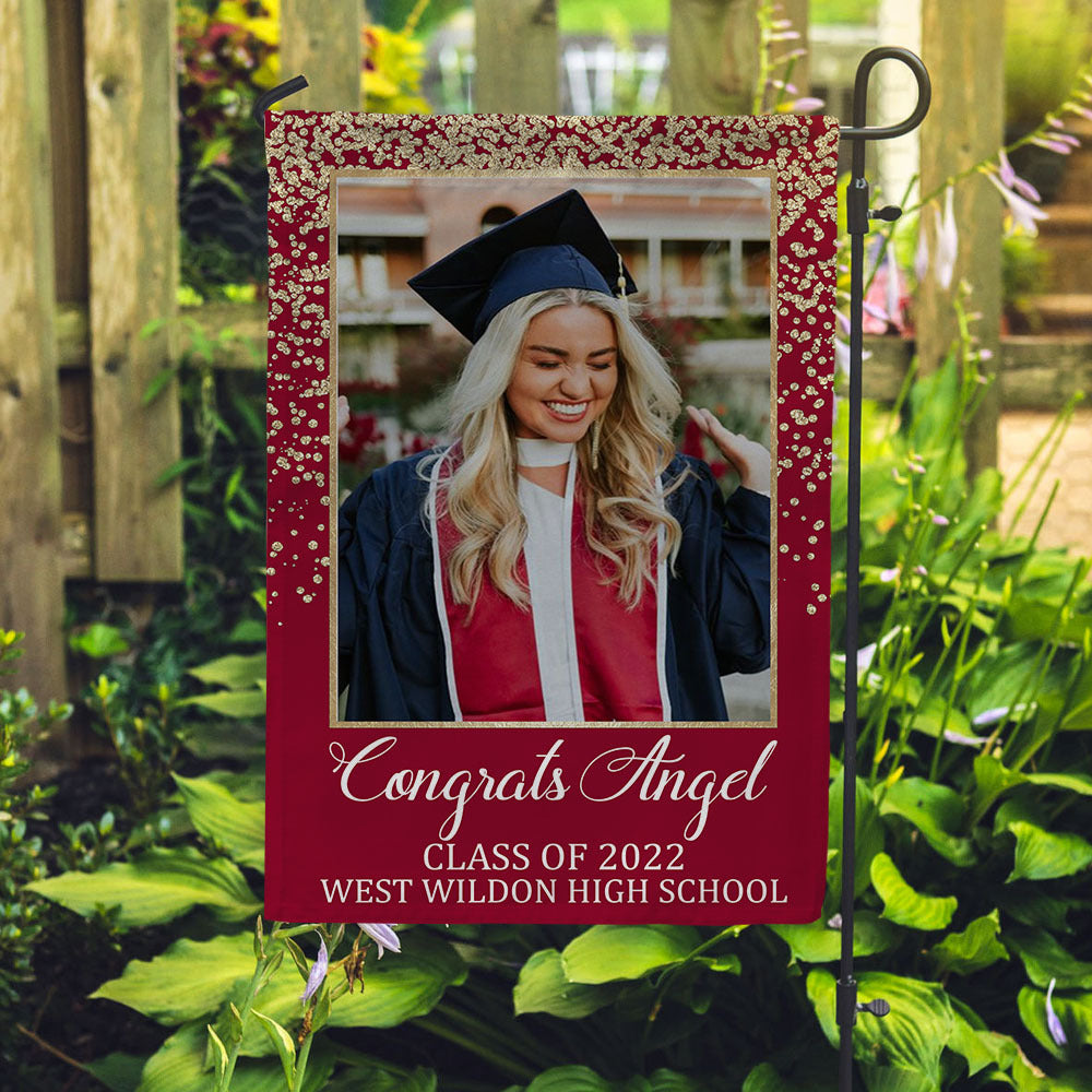 Congrats Photo Graduation Garden Flag, Graduation Gift