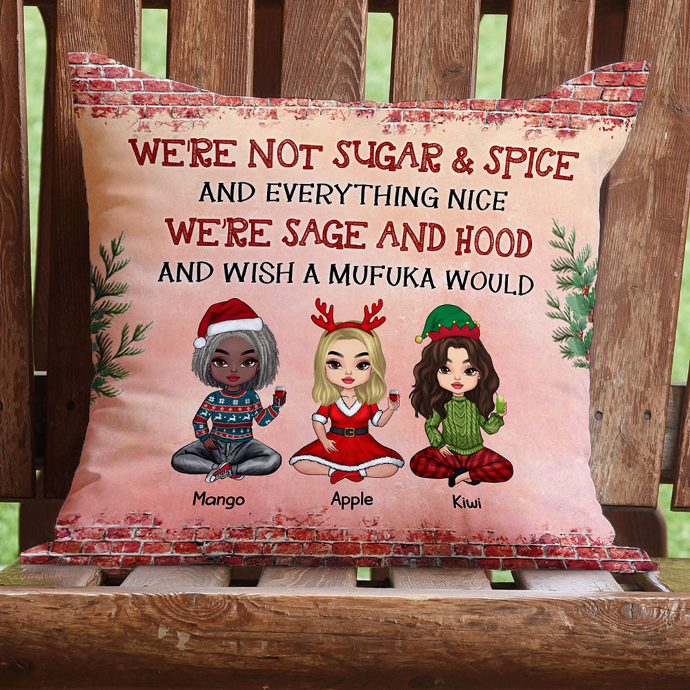 Personalized We Are Sage And Hood Friend Besties Pillow, Christmas Gift For BFF