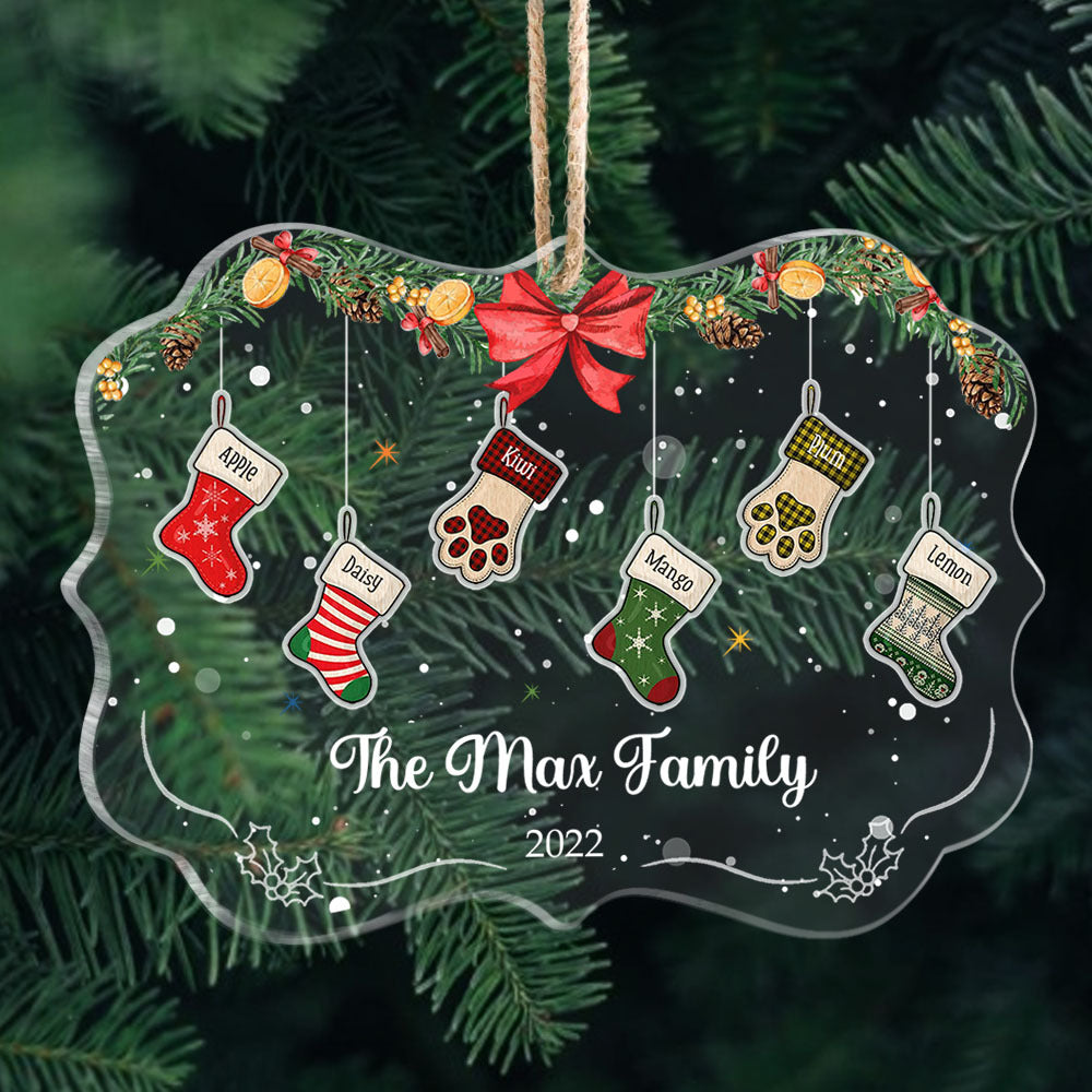 Custom Christmas Stockings Hanging Family Printed Acrylic Ornament, Christmas Gift YHN-THUY