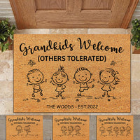 Thumbnail for Grandkids Welcome Others Tolerated Grandma Doormat