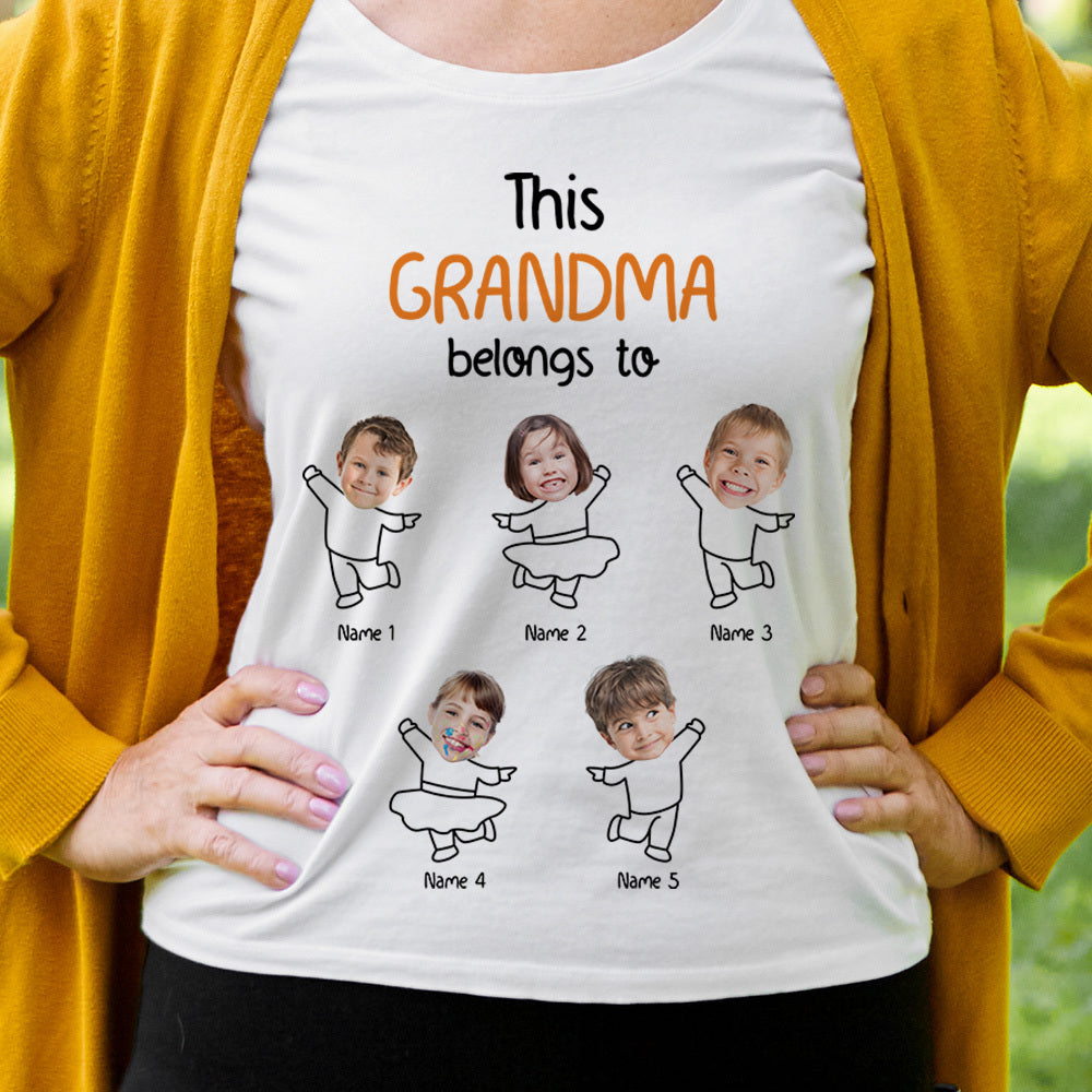 Personalized This Mom Grandma Belongs To Kids T-shirt, Gift For Mom Mother's Day CustomCat