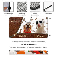 Thumbnail for Upload Pet Photo Leather Pattern Car Sunshade, Gift For Dog & Cat Lovers Dung-YEN