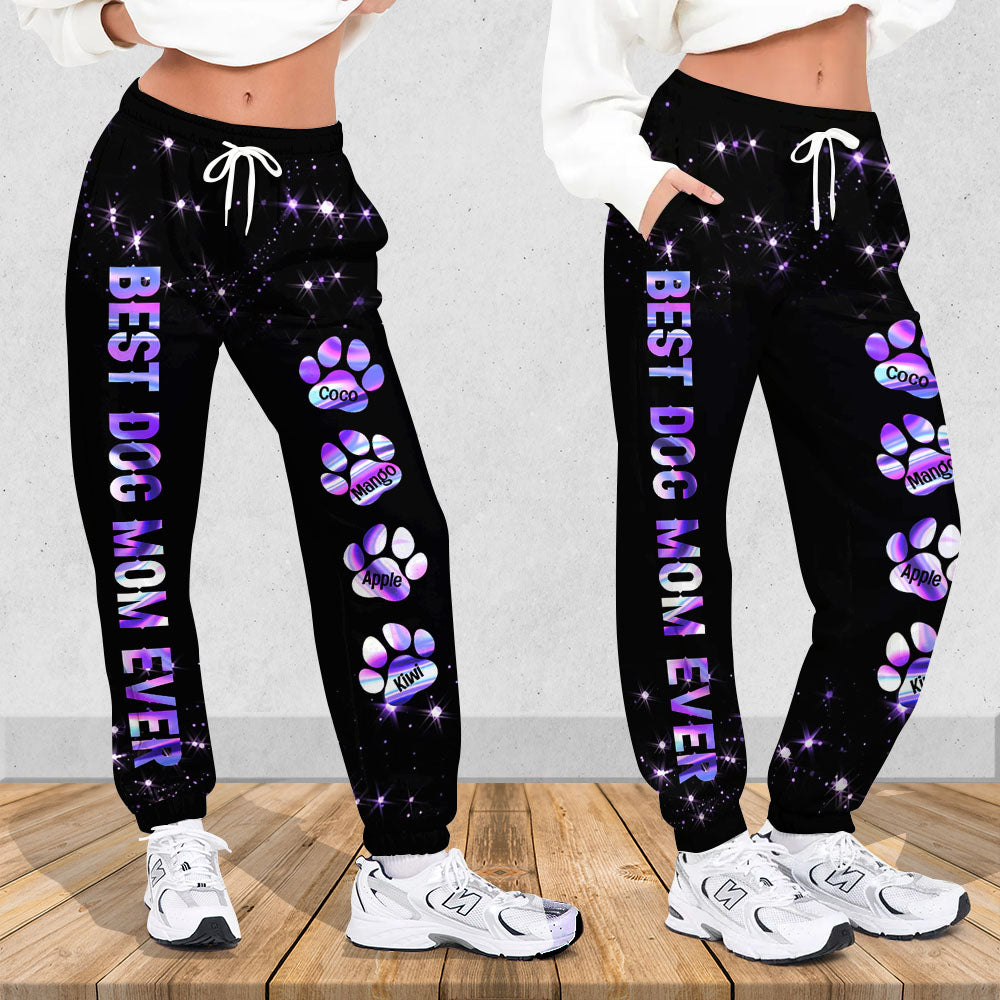 Custom Hologram Dog Mom Dog Dad Sweatpants, Best Gift For Dog Lovers Dung- Thuy