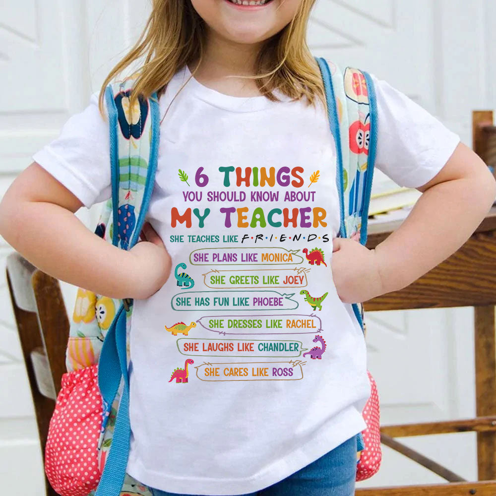 Dinosaur My Teacher Teaches Like Friends Kids T-shirt