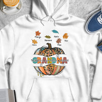 Thumbnail for Personalized Thankful Grateful Blessed Pumpkin Mom Grandma Fall T-shirt, Custom Family Gifts CustomCat