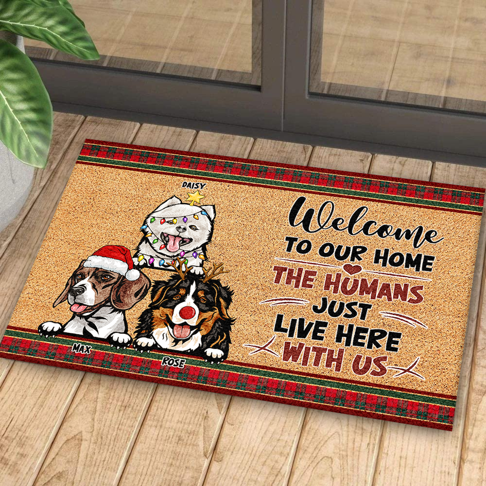 Personalized  Dog Cat Welcome To Our Home Christmas Doormat, House Decor Dung-Yen