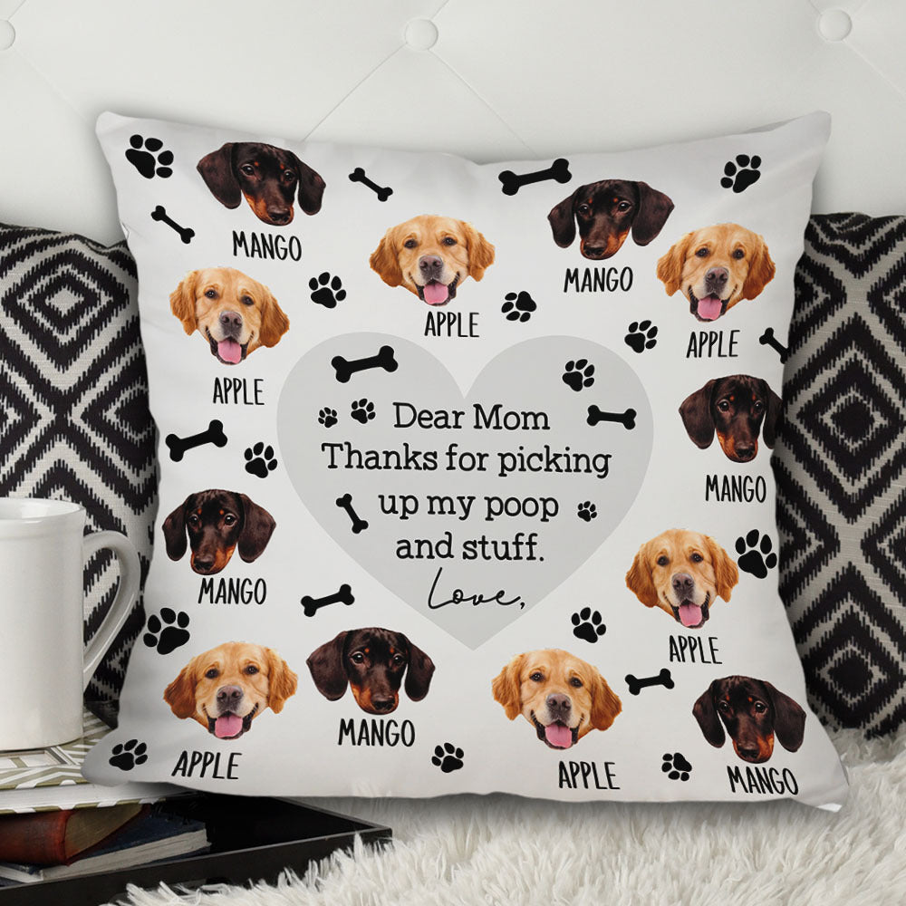 Personalized Pet Face Dog Funny Letter To Dog Mom Dad Pillow, Gift For Pet Lover CHI-YEN