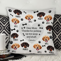 Thumbnail for Personalized Pet Face Dog Funny Letter To Dog Mom Dad Pillow, Gift For Pet Lover CHI-YEN