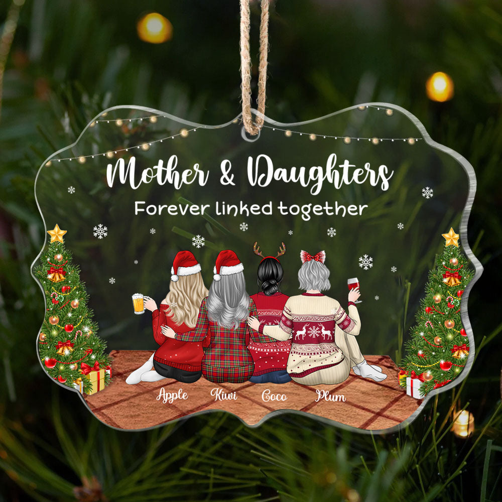 Mother & Daughters Forever Linked Together Printed Acrylic Ornament YHN-THUY