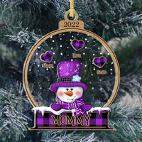 Thumbnail for Personalized Heart Snowman Grandma Christmas Printed Acrylic Ornament, Customized Holiday Ornament CHI-THUY