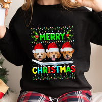 Thumbnail for Custom Pet Face Photo Christmas Family Shirts, Christmas Gift For Dog Cat Lovers CustomCat