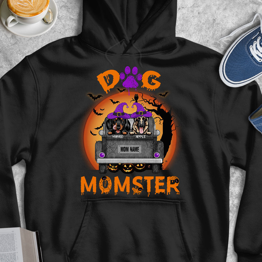 Dog Momster Halloween Truck T-shirt/ Hoodie, Gift for Dog Lovers CustomCat