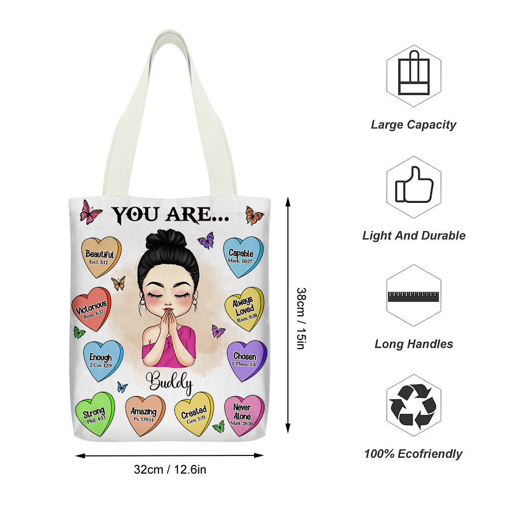 Personalized You Are Praying Girl Tote Bag, Gift For Friend Bestie Daughter