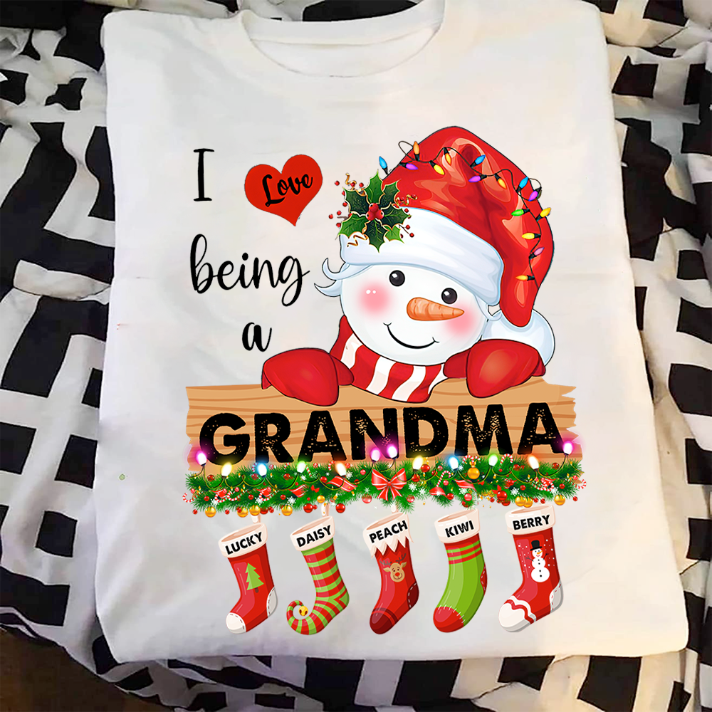 Snowman Love Being A Grandmna Nana Christmas T-shirt Hoodie CustomCat-Dung-Yen