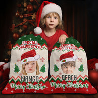 Thumbnail for Personalized Santa Sack - Christmas Gift For Family - Ugly Sweater Pattern Face Photo