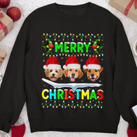 Thumbnail for Custom Pet Face Photo Christmas Family Shirts, Christmas Gift For Dog Cat Lovers CustomCat