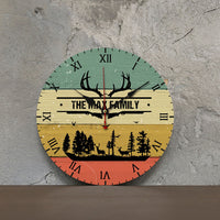 Thumbnail for Personalized Family Name Hunting Wall Wooden Clock, Gift For Hunting Lovers CHI-THUY