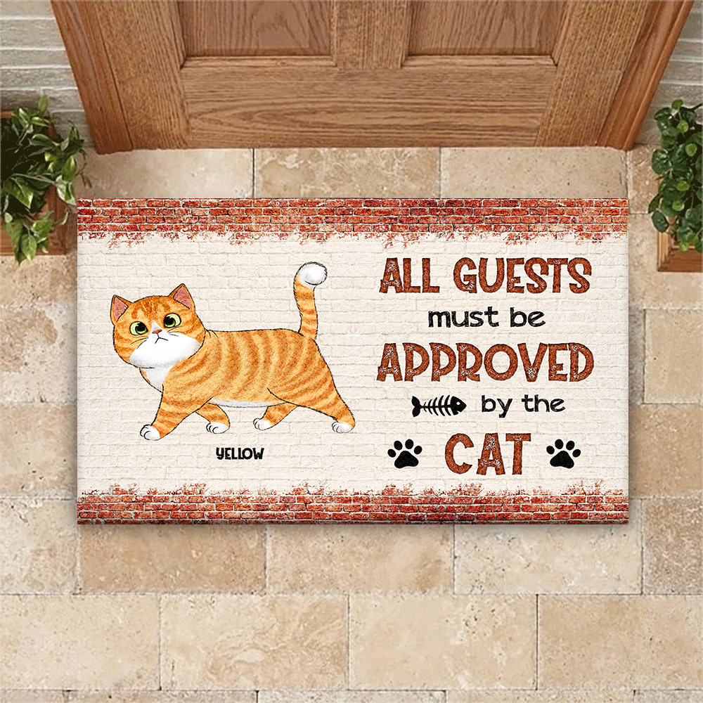 Personalized All Guests Be Approved By Cats House Doormat, Decor Gift For Cat Lover CHI-THUY