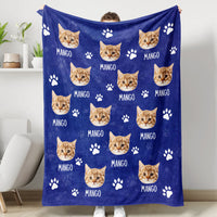 Thumbnail for Custom Pet Photo & Paws Fleece Blanket, Pet Lover Gift YHN-THUY